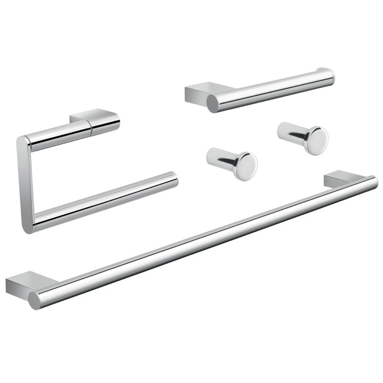 Gedy CAR101 Five Piece Chrome Hardware Set